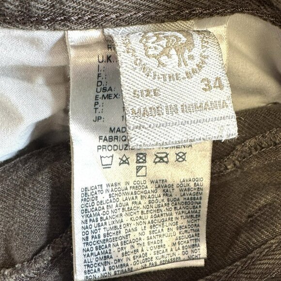 Diesel Jeans Mens Size 34x32 Darron Regular Slim Tapered Brown Denim Button Fly - Picture 7 of 8